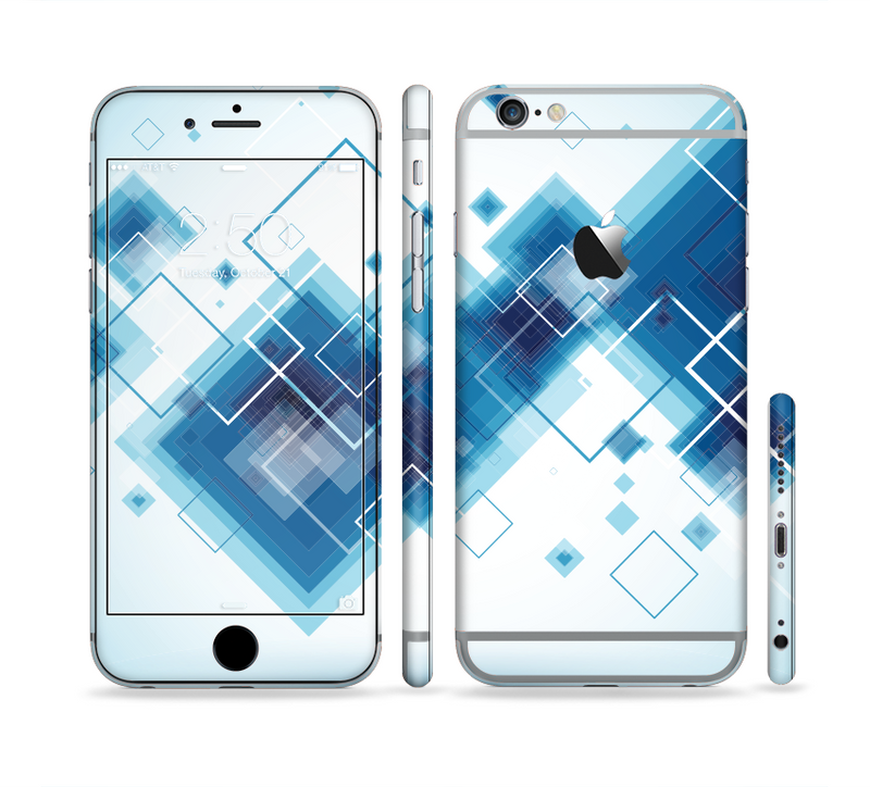 The Blue Levitating Squares Sectioned Skin Series for the Apple iPhone 6/6s