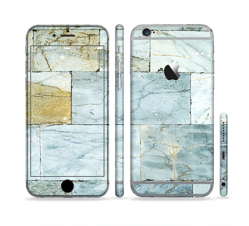 The Blue Marble Layered Bricks Sectioned Skin Series for the Apple iPhone 6/6s Plus