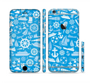 The Blue Nautical Collage Sectioned Skin Series for the Apple iPhone 6/6s