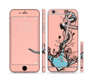 The Blue Pastel Anchor with Roses Sectioned Skin Series for the Apple iPhone 6/6s