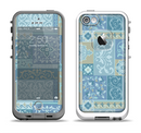 The Blue Patched Paisley Pattern Apple iPhone 5-5s LifeProof Fre Case Skin Set
