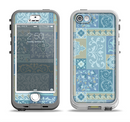 The Blue Patched Paisley Pattern Apple iPhone 5-5s LifeProof Nuud Case Skin Set