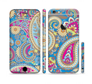 The Blue & Pink Layered Paisley Pattern V3 Sectioned Skin Series for the Apple iPhone 6/6s