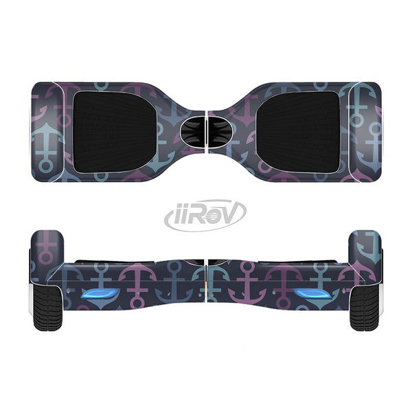 The Blue & Pink Vector Anchor Collage Full-Body Skin Set for the Smart Drifting SuperCharged iiRov HoverBoard