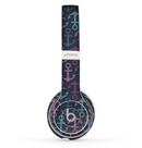 The Blue & Pink Vector Anchor Collage Skin Set for the Beats by Dre Solo 2 Wireless Headphones