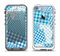 The Blue Plaid Patches Apple iPhone 5-5s LifeProof Fre Case Skin Set