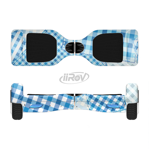 The Blue Plaid Patches Full-Body Skin Set for the Smart Drifting SuperCharged iiRov HoverBoard