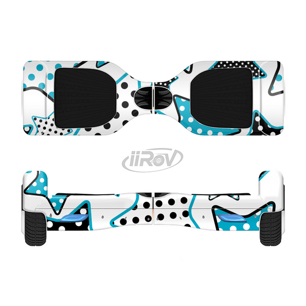 The Blue Polkadotted Vector Stars Full-Body Skin Set for the Smart Drifting SuperCharged iiRov HoverBoard