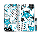 The Blue Polkadotted Vector Stars Sectioned Skin Series for the Apple iPhone 6/6s