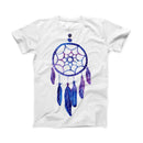 The Blue & Purple Watercolor Dreamcatcher ink-Fuzed Front Spot Graphic Unisex Soft-Fitted Tee Shirt