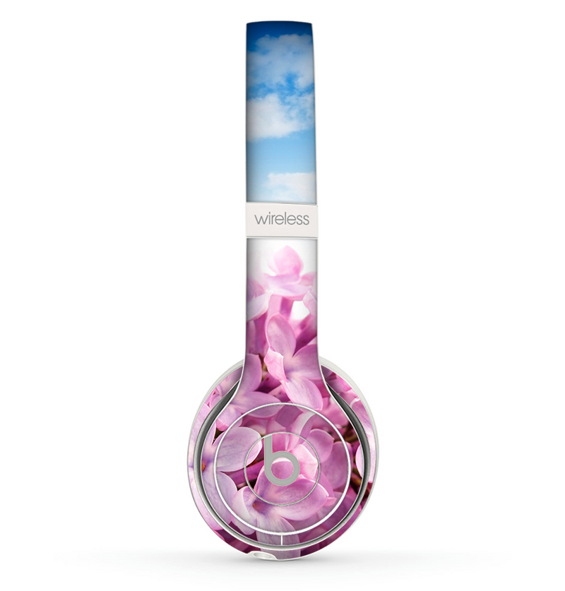 The Blue Sky Pink Flower Field Skin Set for the Beats by Dre Solo 2 Wireless Headphones