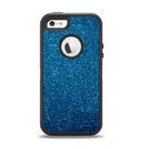 The Blue Sparkly Glitter Ultra Metallic Apple iPhone 5-5s Otterbox Defender Case Skin Set