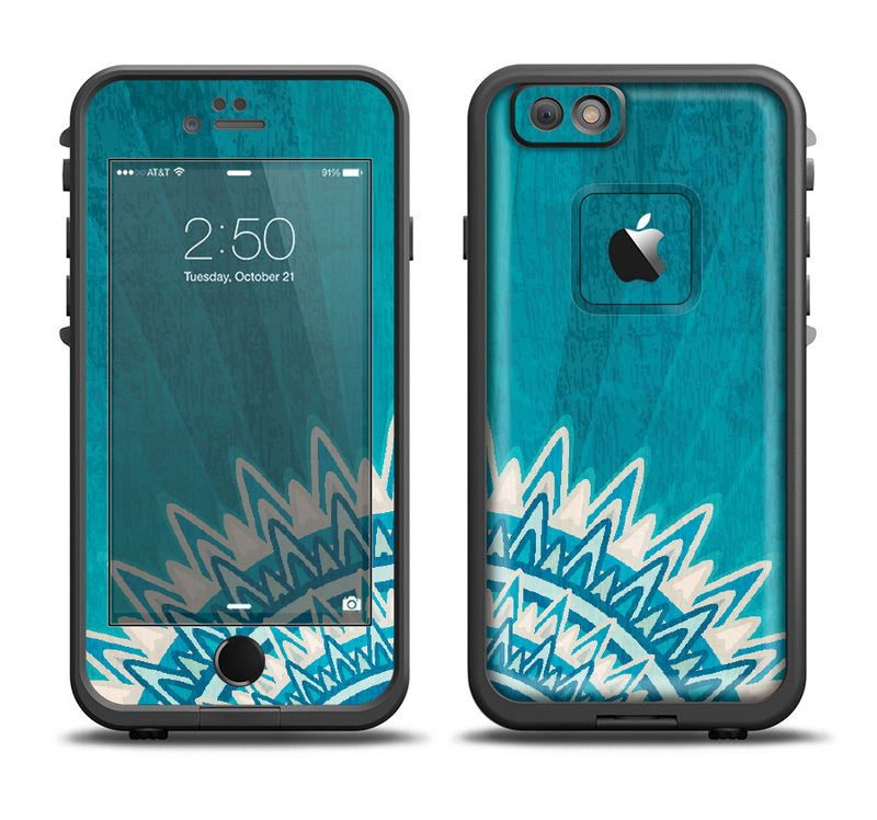The Blue Spiked Orb Pattern V3 Apple iPhone 6/6s LifeProof Fre Case Skin Set