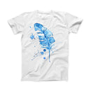 The Blue Splatter Feather ink-Fuzed Front Spot Graphic Unisex Soft-Fitted Tee Shirt