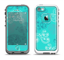 The Blue Swirled Abstract Design Apple iPhone 5-5s LifeProof Fre Case Skin Set
