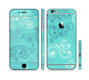 The Blue Swirled Abstract Design Sectioned Skin Series for the Apple iPhone 6/6s