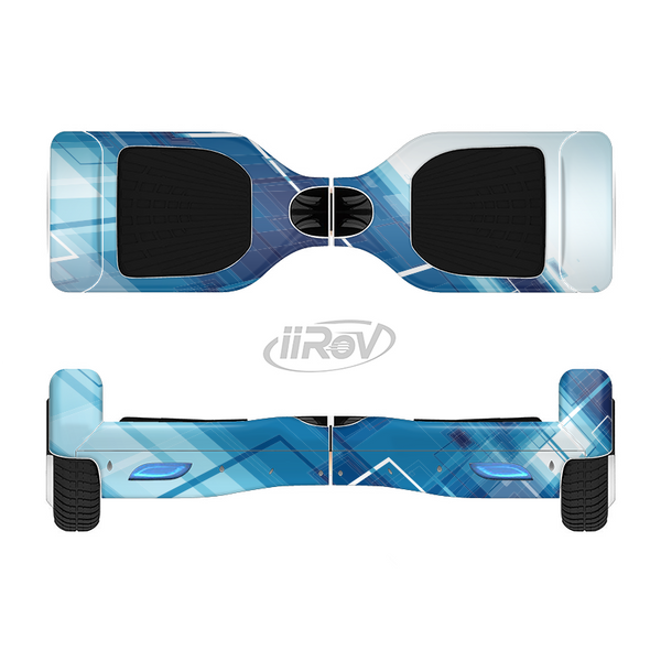 The Blue Transending Squares Full-Body Skin Set for the Smart Drifting SuperCharged iiRov HoverBoard