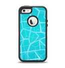 The Blue Translucent Outlined Pentagons Apple iPhone 5-5s Otterbox Defender Case Skin Set