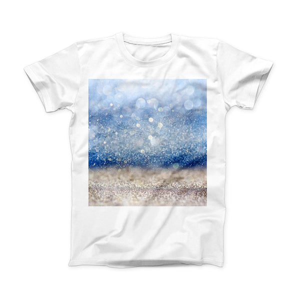 The Blue Unfocused Silver Sparkle ink-Fuzed Front Spot Graphic Unisex Soft-Fitted Tee Shirt