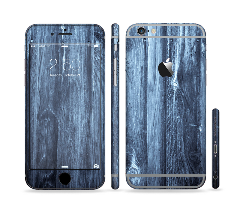 The Blue Washed WoodGrain Sectioned Skin Series for the Apple iPhone 6/6s