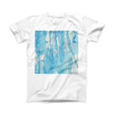 The Blue Watercolor Drizzle ink-Fuzed Front Spot Graphic Unisex Soft-Fitted Tee Shirt