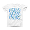 The Blue Watercolor Feather Pattern ink-Fuzed Front Spot Graphic Unisex Soft-Fitted Tee Shirt