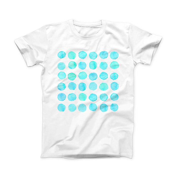 The Blue Watercolor Polka Dots ink-Fuzed Front Spot Graphic Unisex Soft-Fitted Tee Shirt