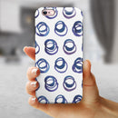 The Blue Watercolor Squigly Circles iPhone 6/6s or 6/6s Plus 2-Piece Hybrid INK-Fuzed Case