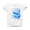 The Blue Watercolor on White ink-Fuzed Front Spot Graphic Unisex Soft-Fitted Tee Shirt