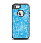 The Blue & White Abstract Swirly Pattern Apple iPhone 5-5s Otterbox Defender Case Skin Set