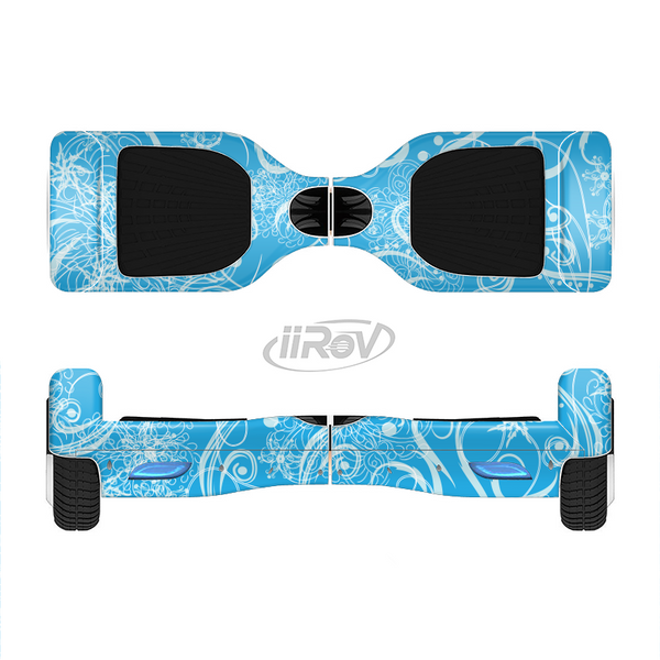 The Blue & White Abstract Swirly Pattern Full-Body Skin Set for the Smart Drifting SuperCharged iiRov HoverBoard