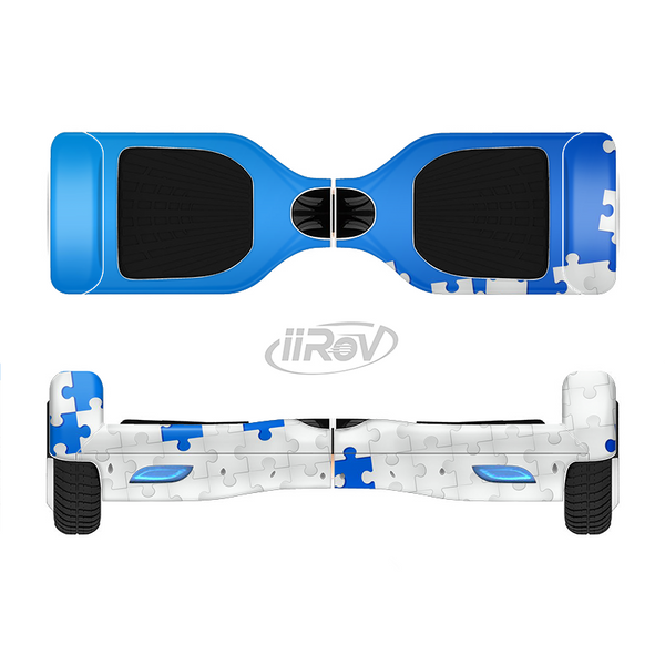 The Blue & White Scattered Puzzle Full-Body Skin Set for the Smart Drifting SuperCharged iiRov HoverBoard