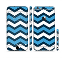 The Blue Wide Chevron Pattern Sectioned Skin Series for the Apple iPhone 6/6s