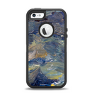 The Blue & Yellow Abstract Oil Painting Apple iPhone 5-5s Otterbox Defender Case Skin Set