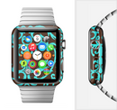 The Blue and Brown Elegant Lace Pattern Full-Body Skin Set for the Apple Watch
