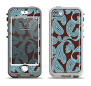 The Blue and Brown Paisley Pattern V4 Apple iPhone 5-5s LifeProof Nuud Case Skin Set