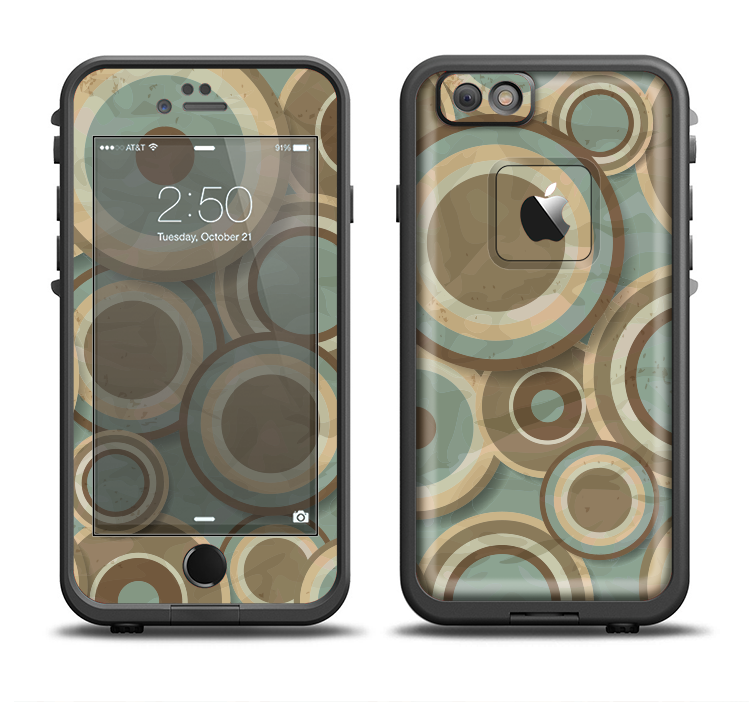 The Blue and Green Overlapping Circles Apple iPhone 6/6s LifeProof Fre Case Skin Set