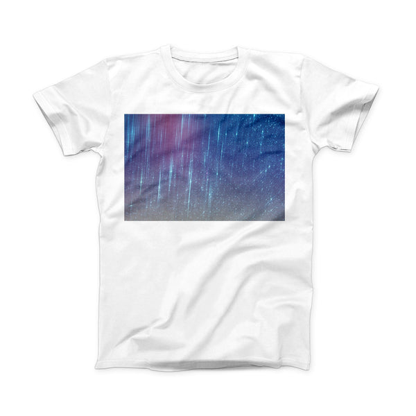 The Blue and Purple Scratched Streaks ink-Fuzed Front Spot Graphic Unisex Soft-Fitted Tee Shirt