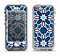 The Blue and White Mosaic Mirrored Pattern Apple iPhone 5-5s LifeProof Nuud Case Skin Set
