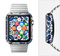 The Blue and White Mosaic Mirrored Pattern Full-Body Skin Set for the Apple Watch