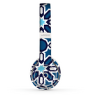 The Blue and White Mosaic Mirrored Pattern Skin Set for the Beats by Dre Solo 2 Wireless Headphones