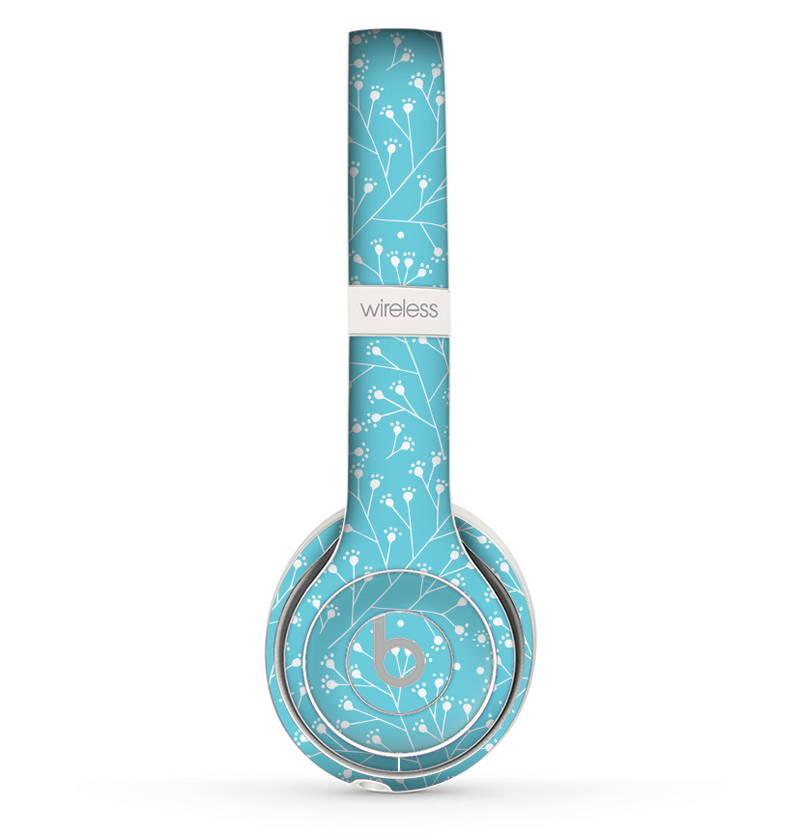 The Blue and White Twig Pattern Skin Set for the Beats by Dre Solo 2 Wireless Headphones