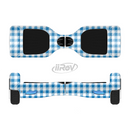 The Blue and White Woven Plaid Pattern Full-Body Skin Set for the Smart Drifting SuperCharged iiRov HoverBoard