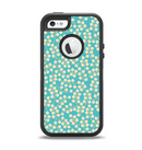 The Blue and Yellow Floral Pattern V43 Apple iPhone 5-5s Otterbox Defender Case Skin Set
