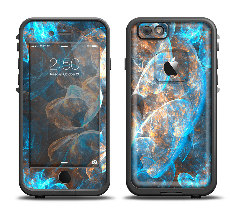 The Blue and Yellow Vivid Fumes Apple iPhone 6/6s LifeProof Fre Case Skin Set