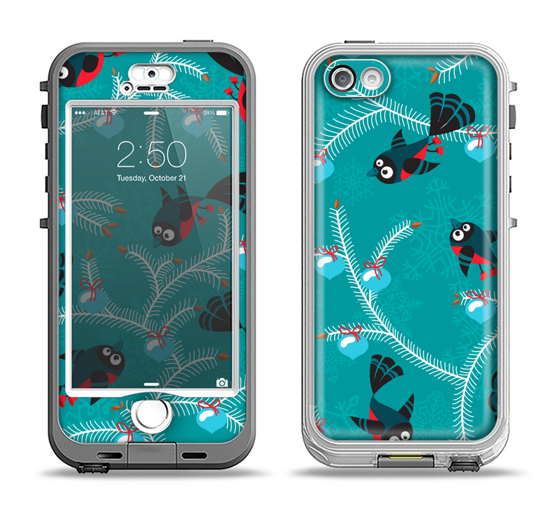 The Blue with Flying Tweety Birds Apple iPhone 5-5s LifeProof Nuud Case Skin Set
