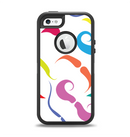 The Bold Colorful Mustache Pattern Apple iPhone 5-5s Otterbox Defender Case Skin Set