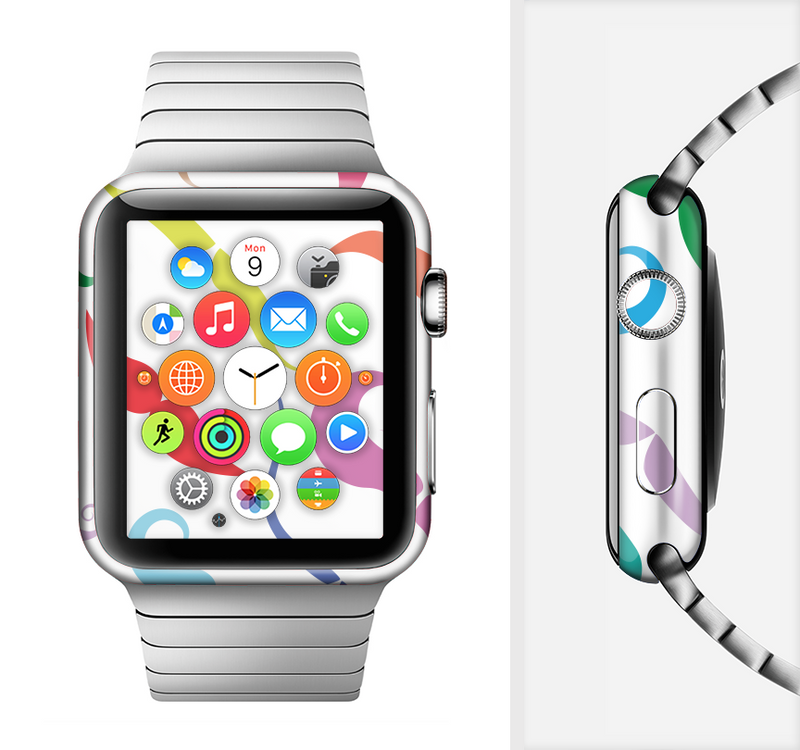 The Bold Colorful Mustache Pattern Full-Body Skin Set for the Apple Watch