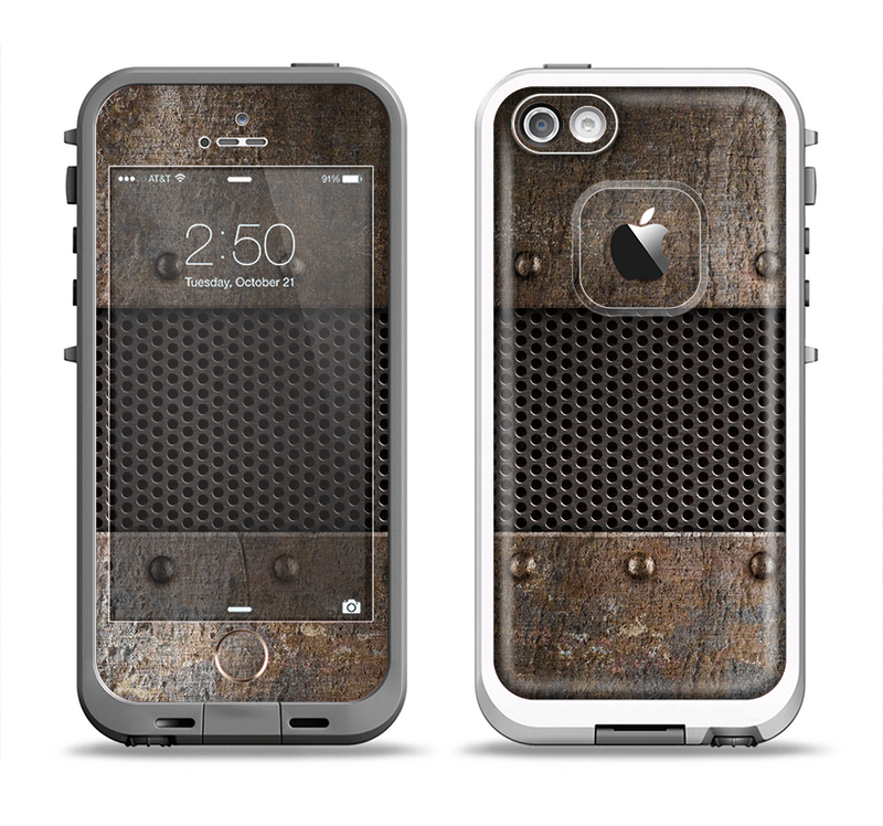 The Bolted Metal Sheets Apple iPhone 5-5s LifeProof Fre Case Skin Set