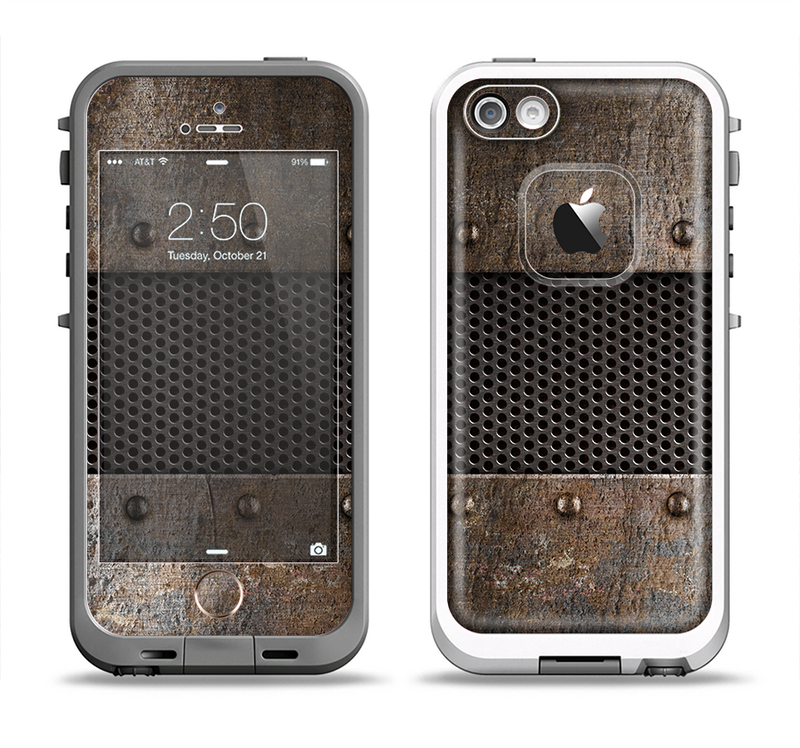 The Bolted Rustic Metal Sheets Apple iPhone 5-5s LifeProof Fre Case Skin Set